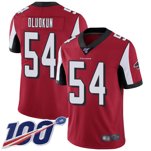 Atlanta Falcons Limited Red Men Foye Oluokun Home Jersey NFL Football #54 100th Season Vapor Untouchable->youth nfl jersey->Youth Jersey